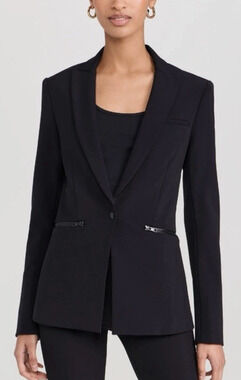 Veronica Beard 2 Scuba Dickey Jacket $645 Iconic Bi Stretch Blazer Black NWT!